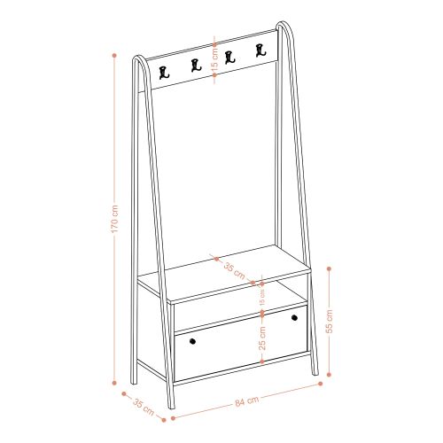 Wendy Sapphire Oak Hall Stand slika 5