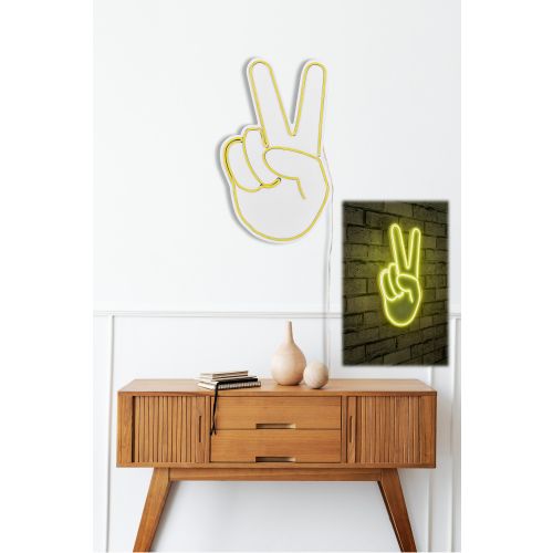 Wallity Ukrasna plastična LED rasvjeta, Victory Sign - Yellow slika 11