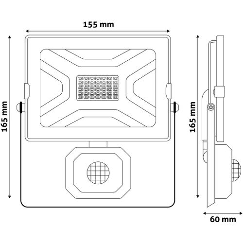 Avide reflektor sa senzorom Slim PIR LED SMD 2270 lm 6K IP44 30W crni slika 2