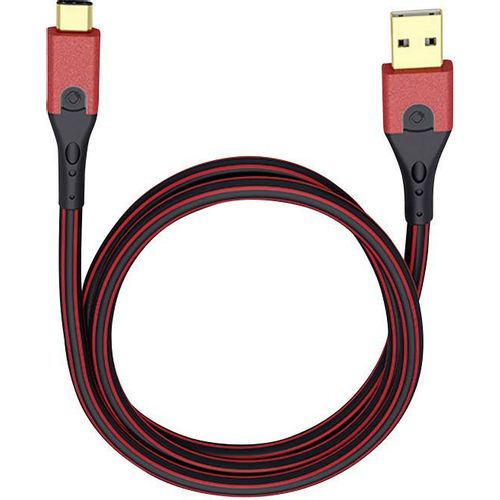 USB 3.0  [1x USB 3.2 gen. 1 utikač A (USB 3.0) - 1x muški konektor USB-C®] 0.50 m crvena/crna pozlaćeni kontakti Oehlbach USB Evolution C3 slika 3