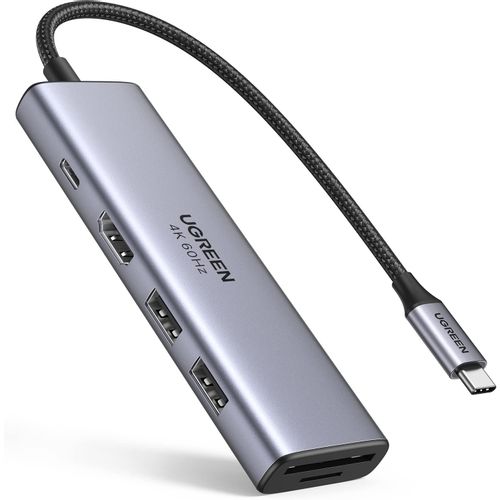 Ugreen 6u1 USB-C HUB 4K HDMI + čitač kartica + 2xUSB + PD 100W slika 1