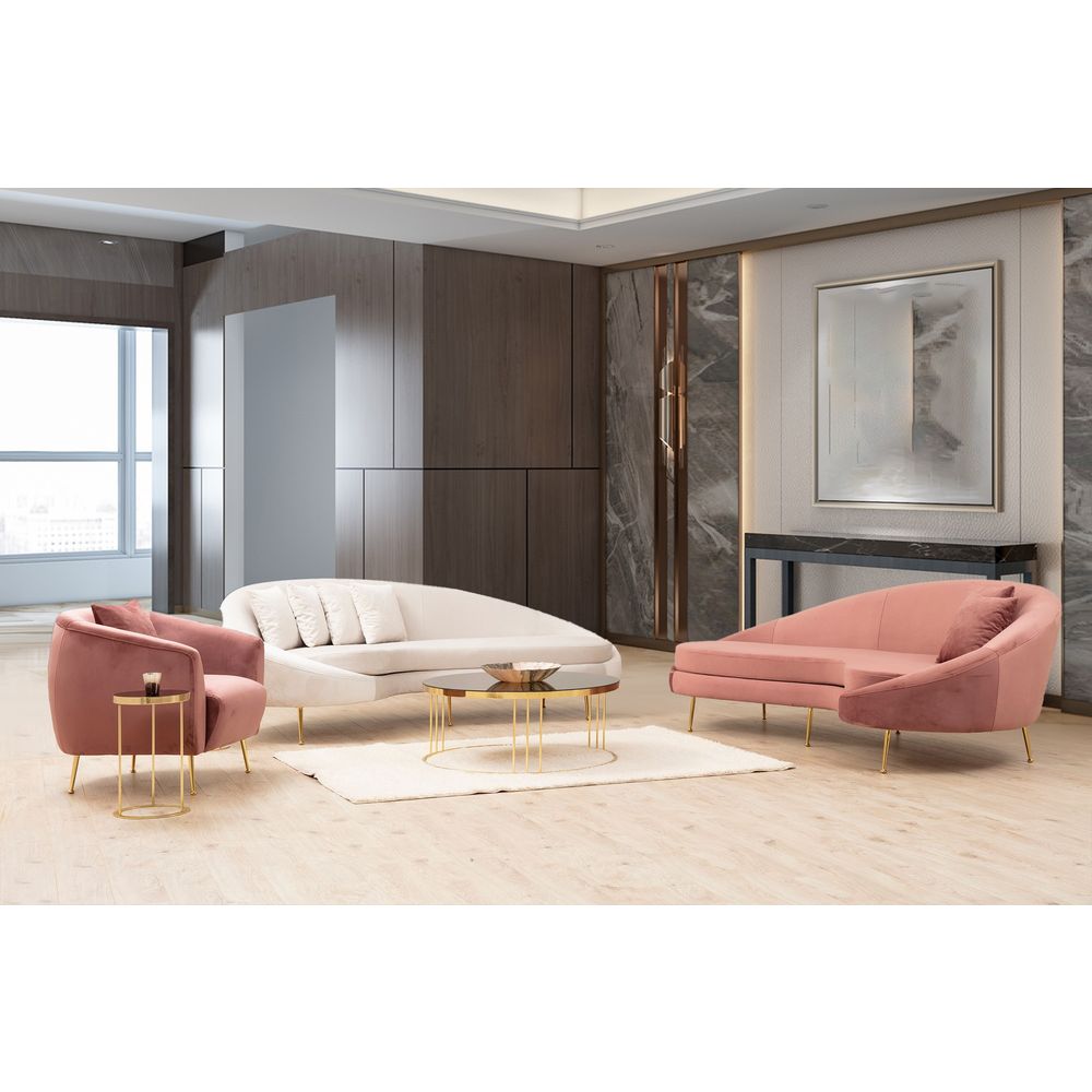Eses Right - Pink Pink Sofa za 3 Osobe slika 2