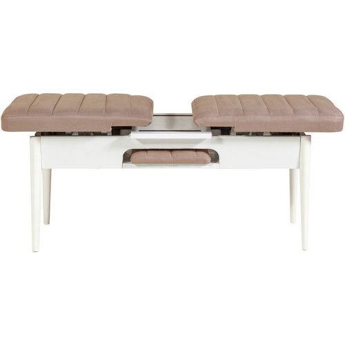 Woody Fashion Klupa, Bijela boja Kamen, Vina Bench - White, Stone slika 8