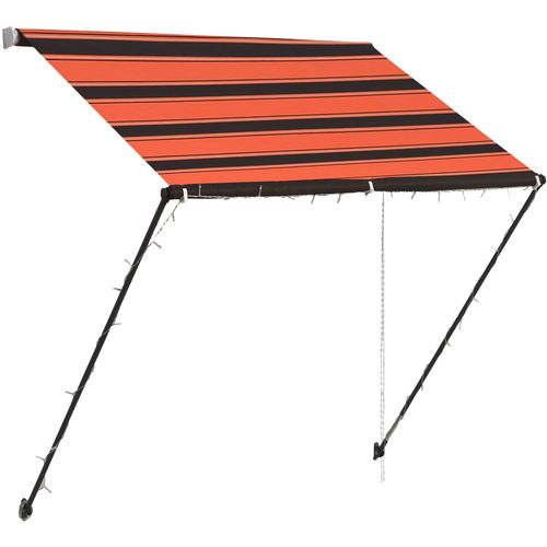 Tenda na uvlačenje s LED svjetlima 150x150 cm narančasto-smeđa slika 3