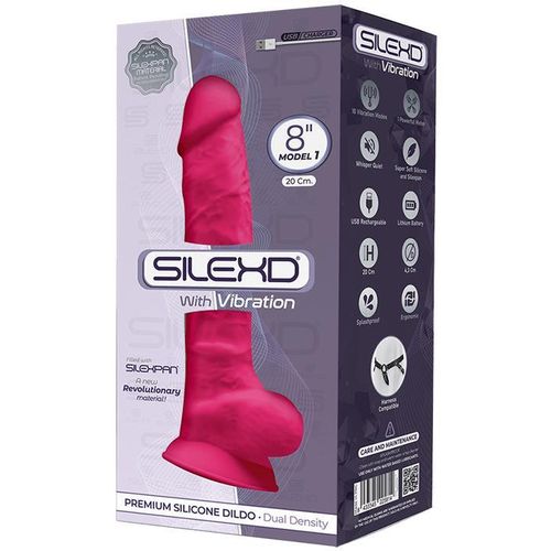 Silexd model 1 vibrirajući dildo 8" 20cm, roza slika 4