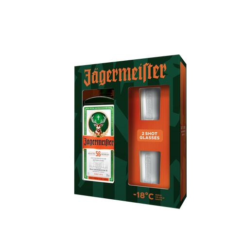 Jagermeister 0,7l poklon kutija+2 čaše slika 1