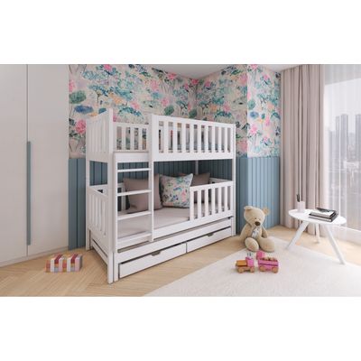 Drveni dječji krevet na kat Lea s tri kreveta i ladicom - bijeli - 190/200*90 cm
Moderan, kvalitetan i funkcionalan drveni dječji krevet