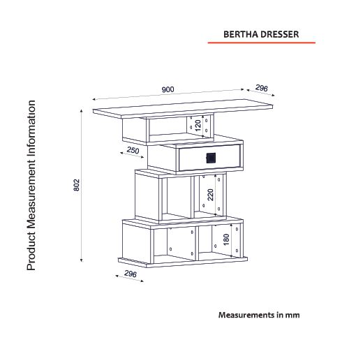 Woody Fashion Stol za posuđe, Antracit, Bertha - Anthracite slika 7