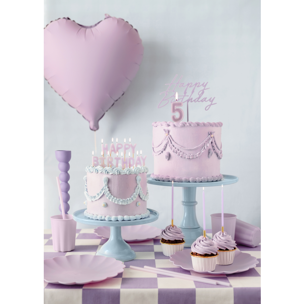 KPT79-014 Toper za tortu Happy Birthday 16cm, Rozi slika 3