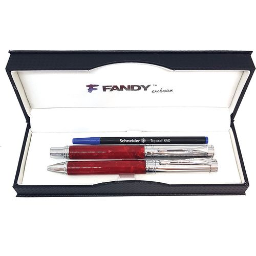 FANDY Pisaća garnitura - kemijska olovka + roler, Eleganza, crvena slika 1