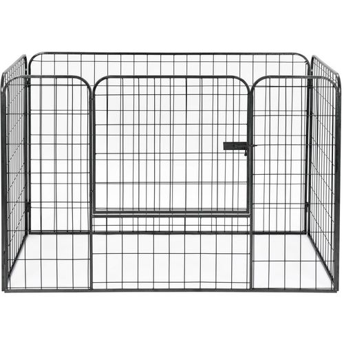Izdržljiva ograda za pse crna 120 x 80 x 70 cm čelična slika 3