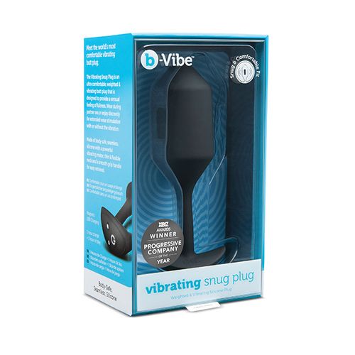 Vibrirajući analni čep B-Vibe - Snug Plug 4 XL, crni slika 9