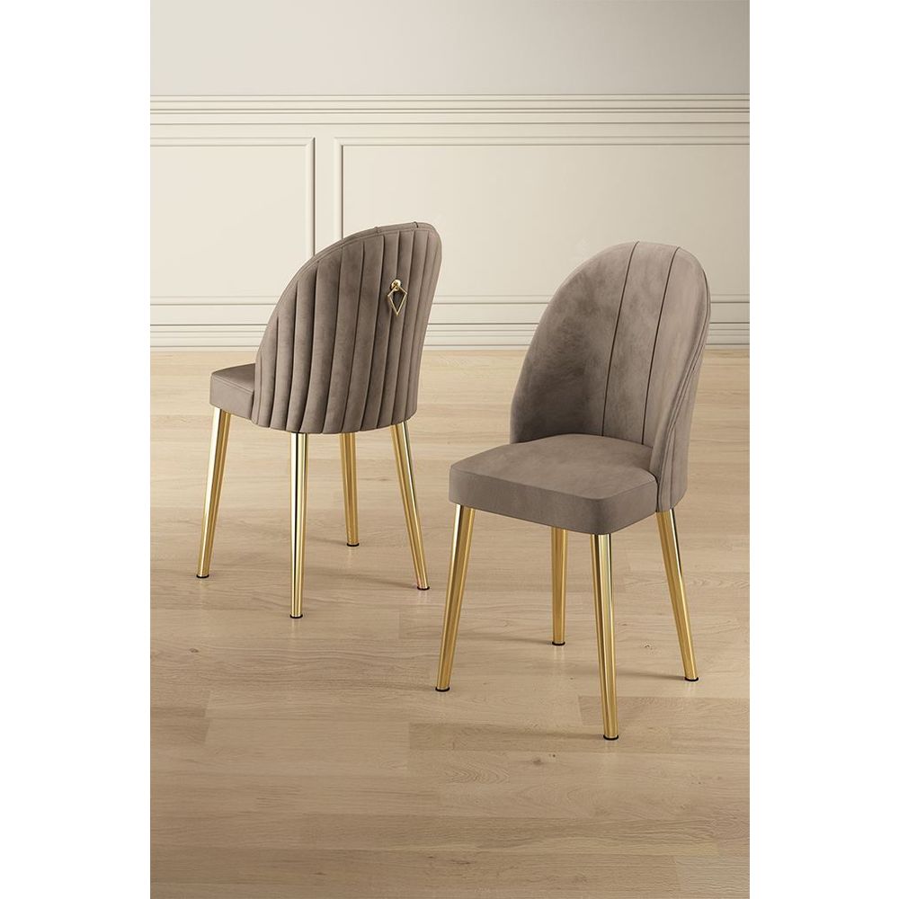 Set stolica Mara (4 komada) - kombinacija boja cappuccino i zlatna slika 1
