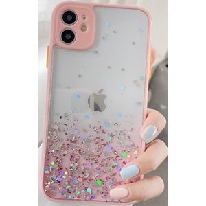 MCTK6-IPHONE 12 Pro * Furtrola 3D Sparkling star silicone Pink (139)