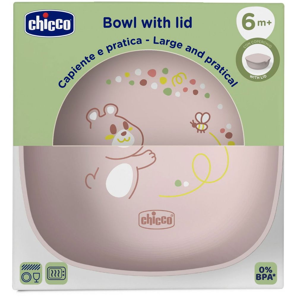 Chicco Zdjelica sa poklopcem Bowl With Lid, Pink slika 5