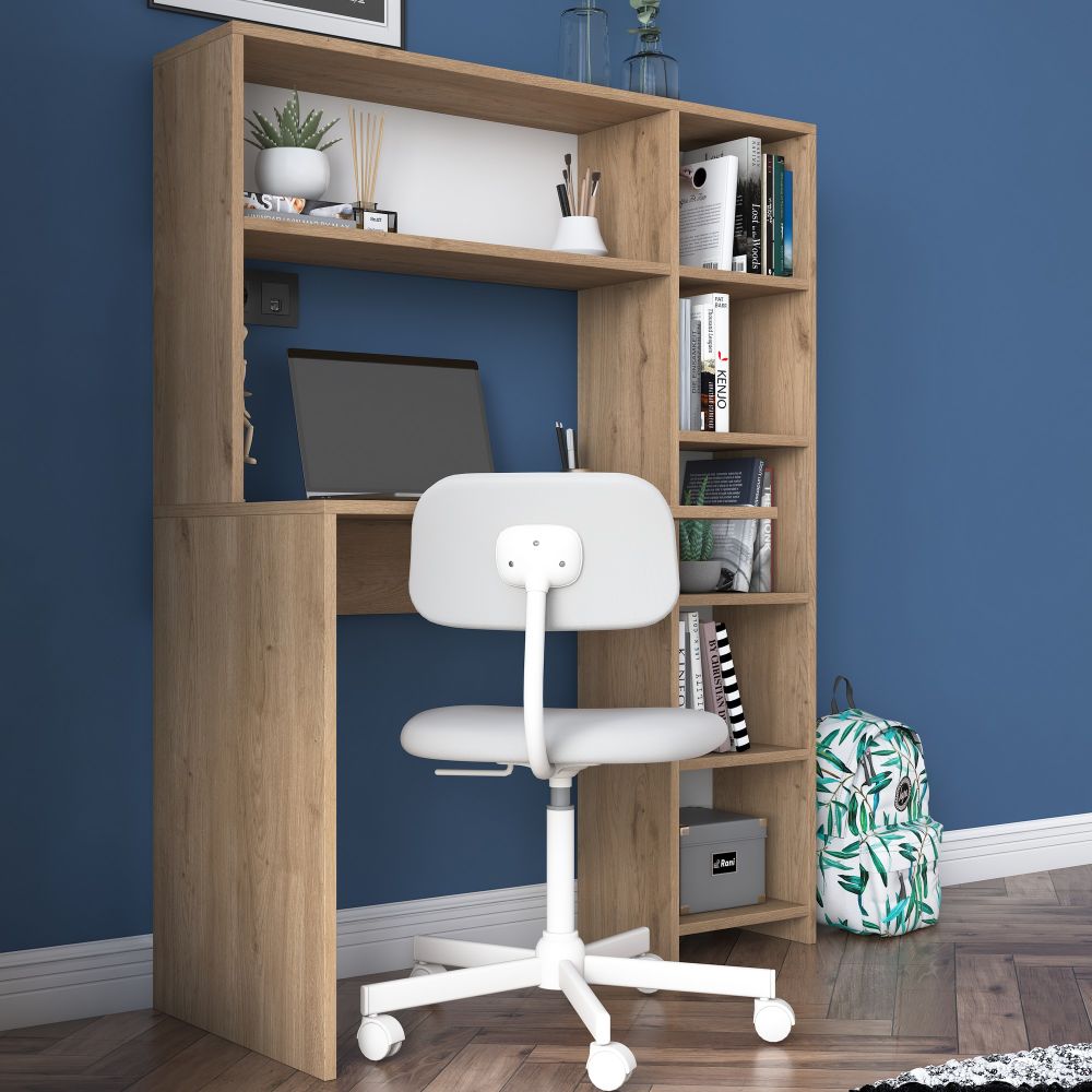 HA104 - 2025 Oak Study Desk - radni sto i polica slika 5