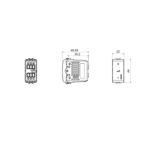 UNIVERZALNI ELEKTRONSKI REGULATOR - TAFT - 230V AC 50/60Hz - 1 MODUL - SATEN CRNI - CHORUSMART GW12572A slika 2