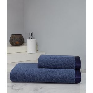 Colorful Vivid - Navy Blue Navy Blue Towel Set (2 Pieces)