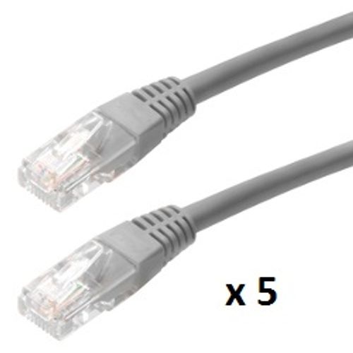 SBOX patch kabel UTP Cat 5e, 3m, sivi, 5 kom slika 1