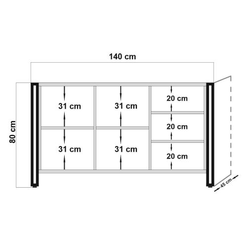 Hanah Home Arcas Freda Atlantic Pine Black konzolni sto slika 6