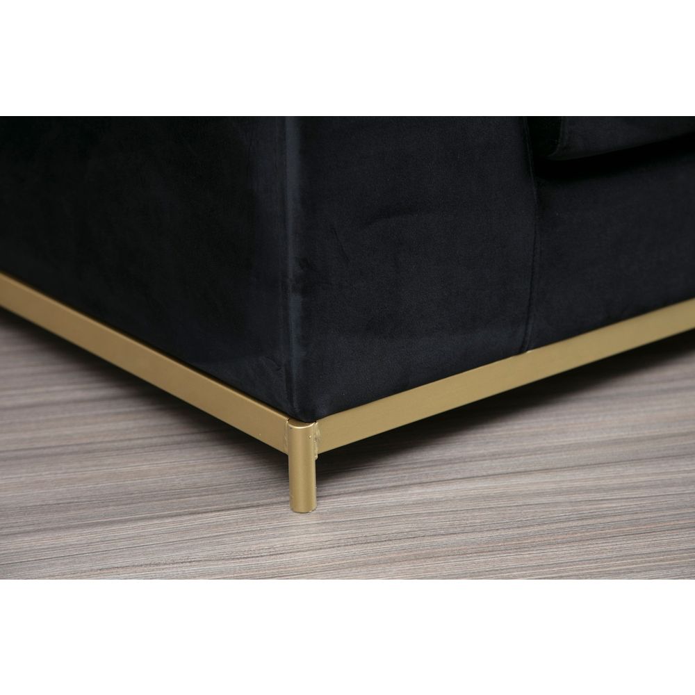Sofa sa Bočnim Stolom - Crna i Zlatna, 4-Sjedala slika 8