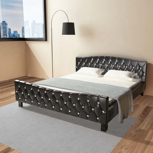 Krevet od umjetne kože s madracem crni 180 x 200 cm slika 40