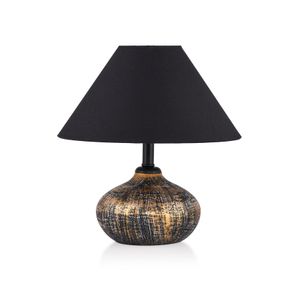 Opviq Stolna lampa SMALL zlatno- crna , metal- platno , visina 32 cm, promjer 30 cm, E27 60 W, TM193 - Gold