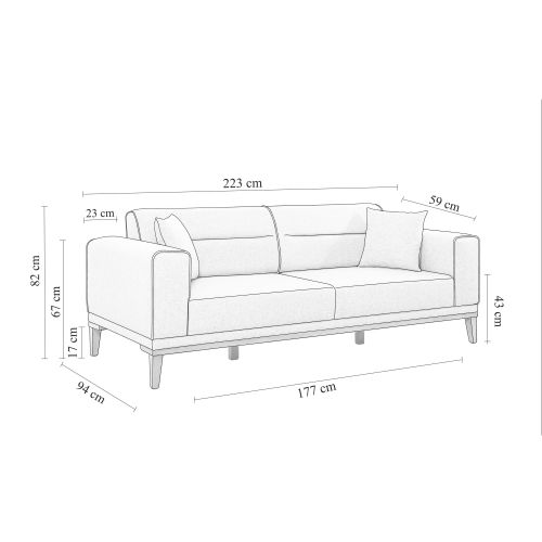 LİONES-TKM1-1008 Sivi Sofa-Bed Set slika 13