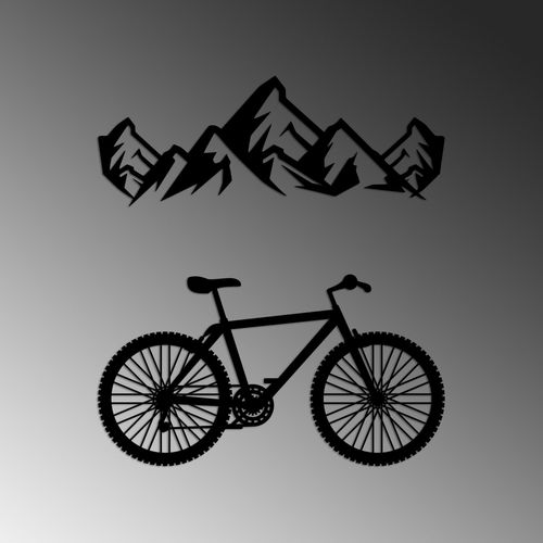 Wallity Metalna zidna dekoracija, Mountain And Bicycle - M slika 4