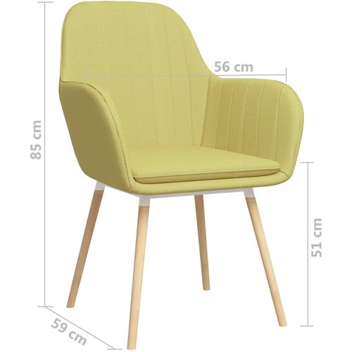 Blagovaonske stolice s naslonima za ruke 2 kom zelene tkanina slika 30