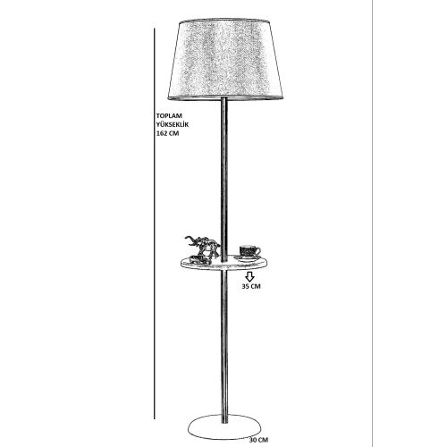 Stojeća lampa Mercan 8738-6 u zlatno-sivoj boji slika 3