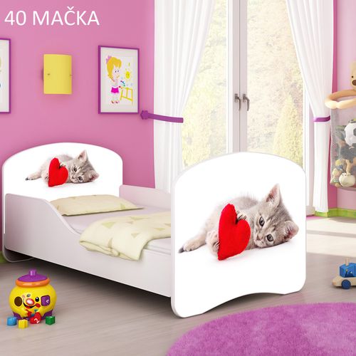 Dječji krevet ACMA s motivom 160x80 cm 40-macka slika 1