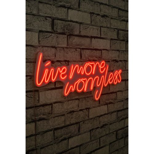 Wallity Ukrasna plastična LED rasvjeta, Live More Worry Less - Red slika 1