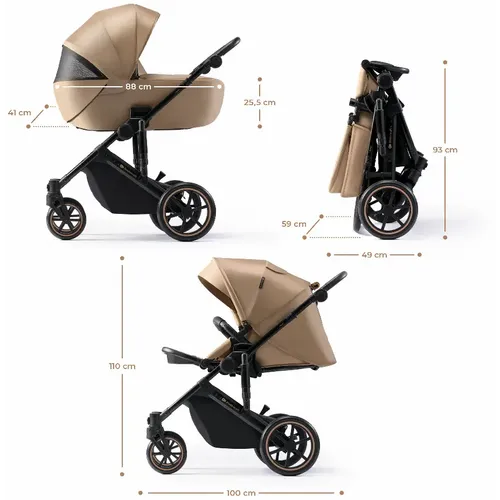 Kinderkraft dječja kolica PRIME 2 MINK PRO 3u1, Sandrose Beige slika 5