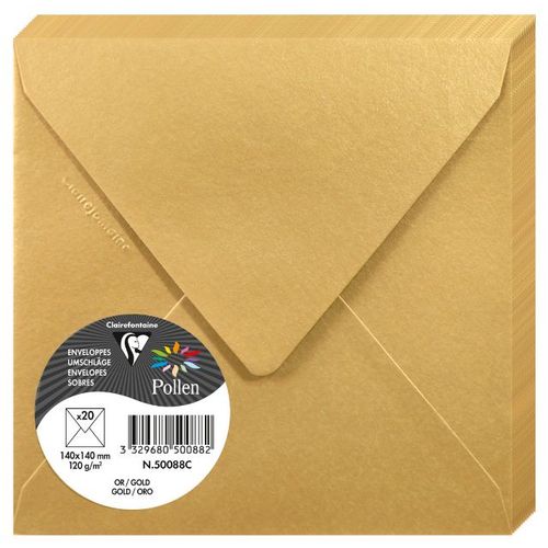 Clairefontaine kuverte Pollen 140x140mm 120gr gold 1/20 slika 1