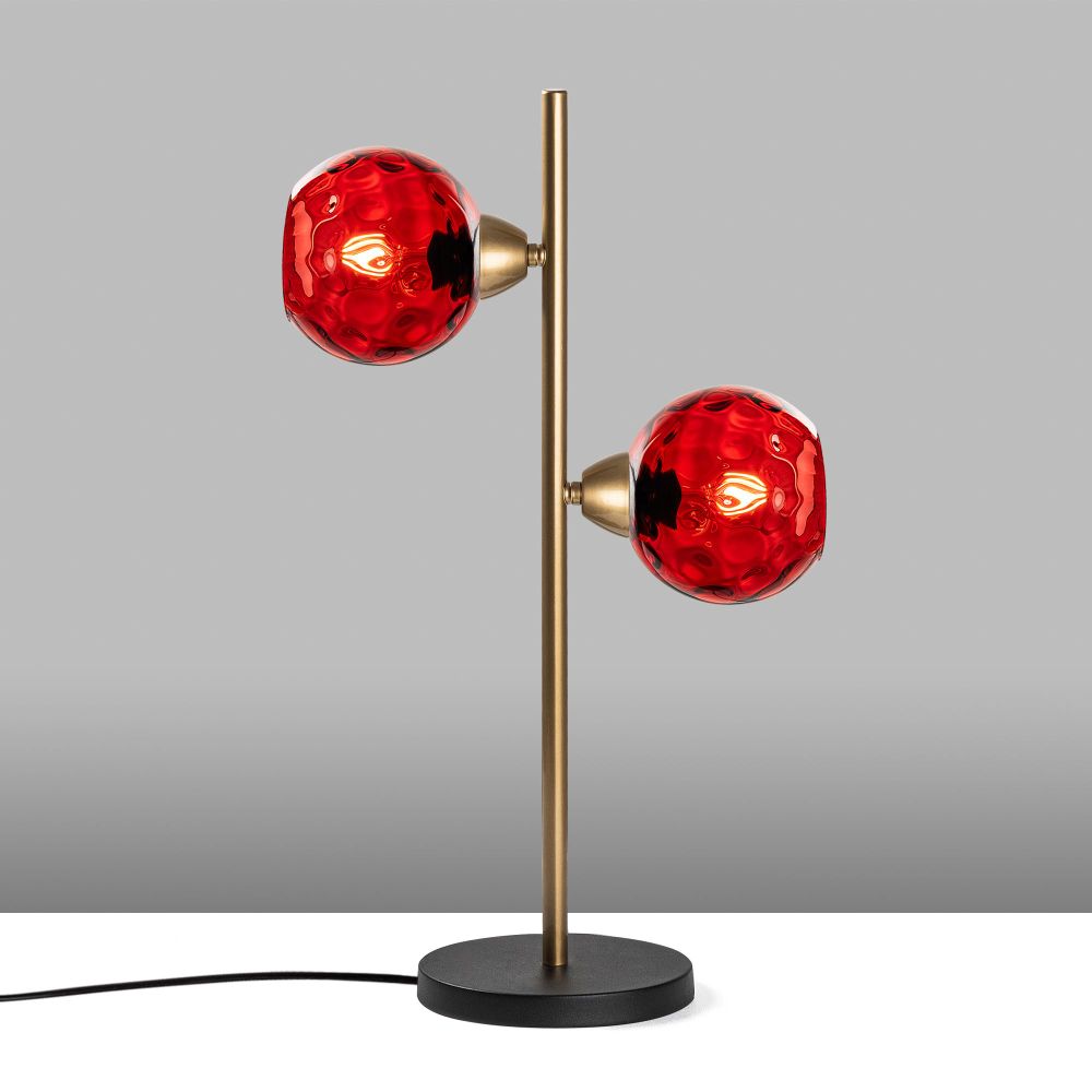 Benek - 15 - 14561 Crvena Zlatna Stolna Lampa slika 5