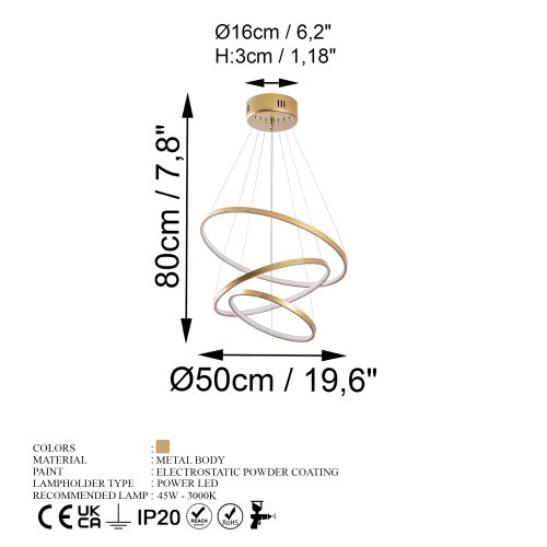 Luster Opviq SIMIT-13700 Gold slika 9