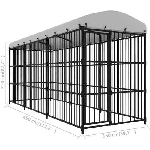 Vanjski kavez za pse s krovom 450 x 150 x 210 cm slika 19