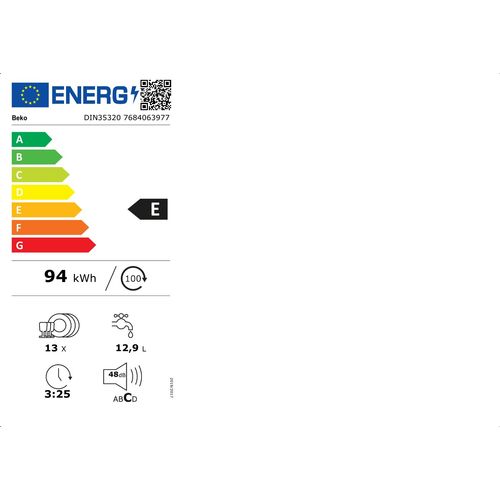 Beko DIN 35320 Ugradna mašina za pranje sudova, 13 kompleta, Širina 59.8cm slika 6