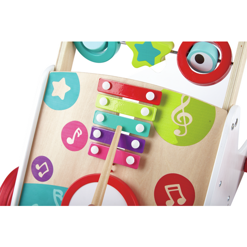 Hape Drvena muzička guralica Music Push Learning Walker E0383A slika 3