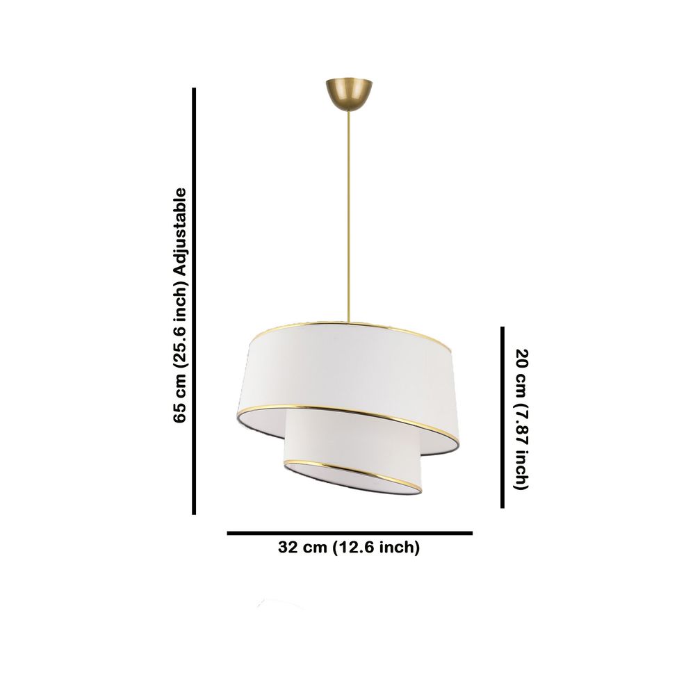 Luster Barette - Bijeli sa Zlatno-Bijelim Detaljima slika 3