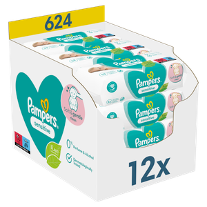 Pampers vlažne maramice Sensitive 12 x 52 komada