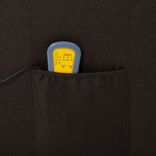 Električni masažni naslonjač od tkanine tamnosmeđi slika 6