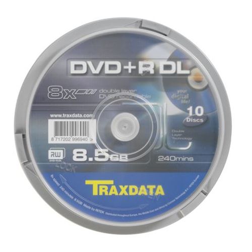 TRAXDATA OPTIČKI MEDIJ DVD+R DUAL LAYER 8X CAKE 10 slika 1