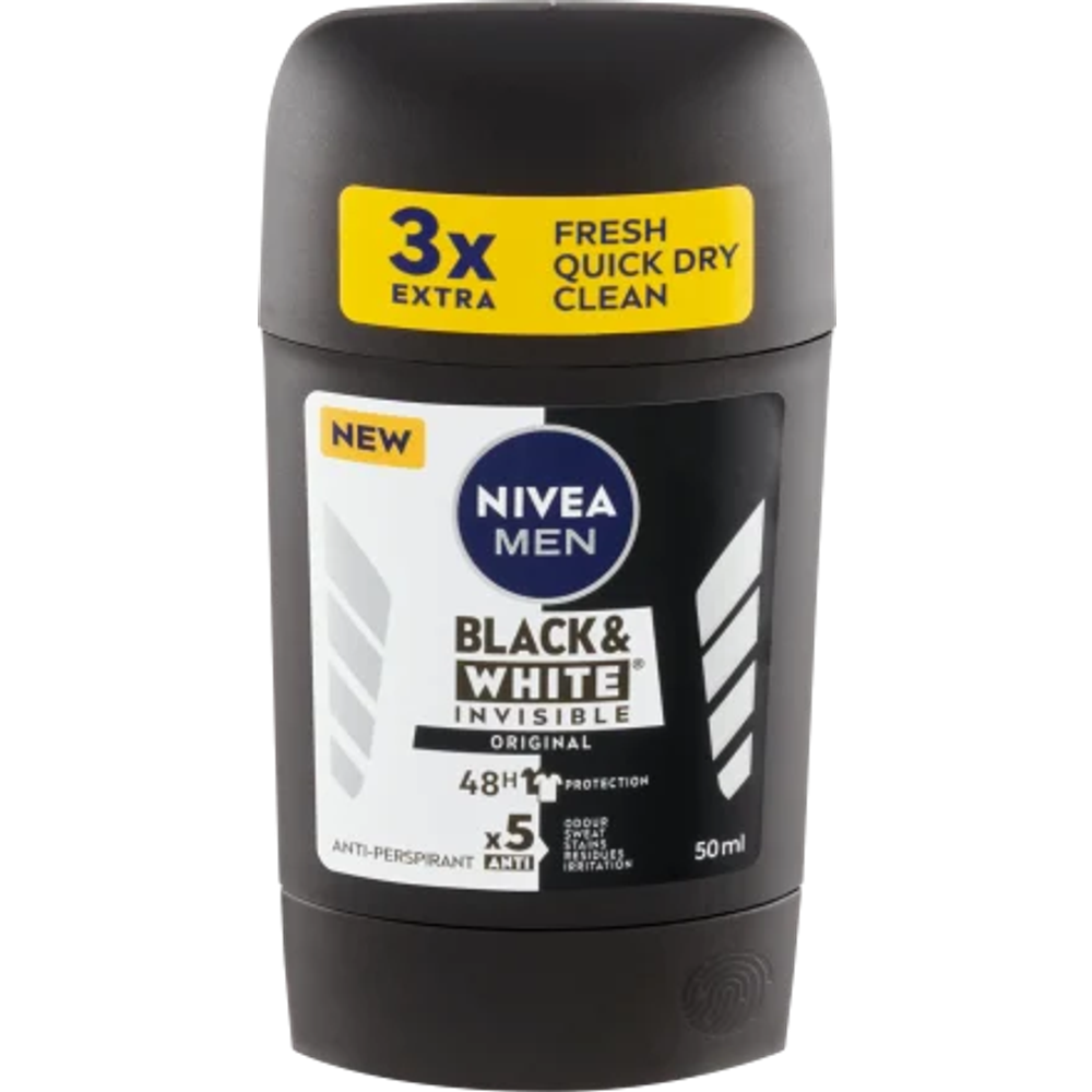 Nivea Men dezodorans u stiku Black&White Invisible Original 50ml slika 1