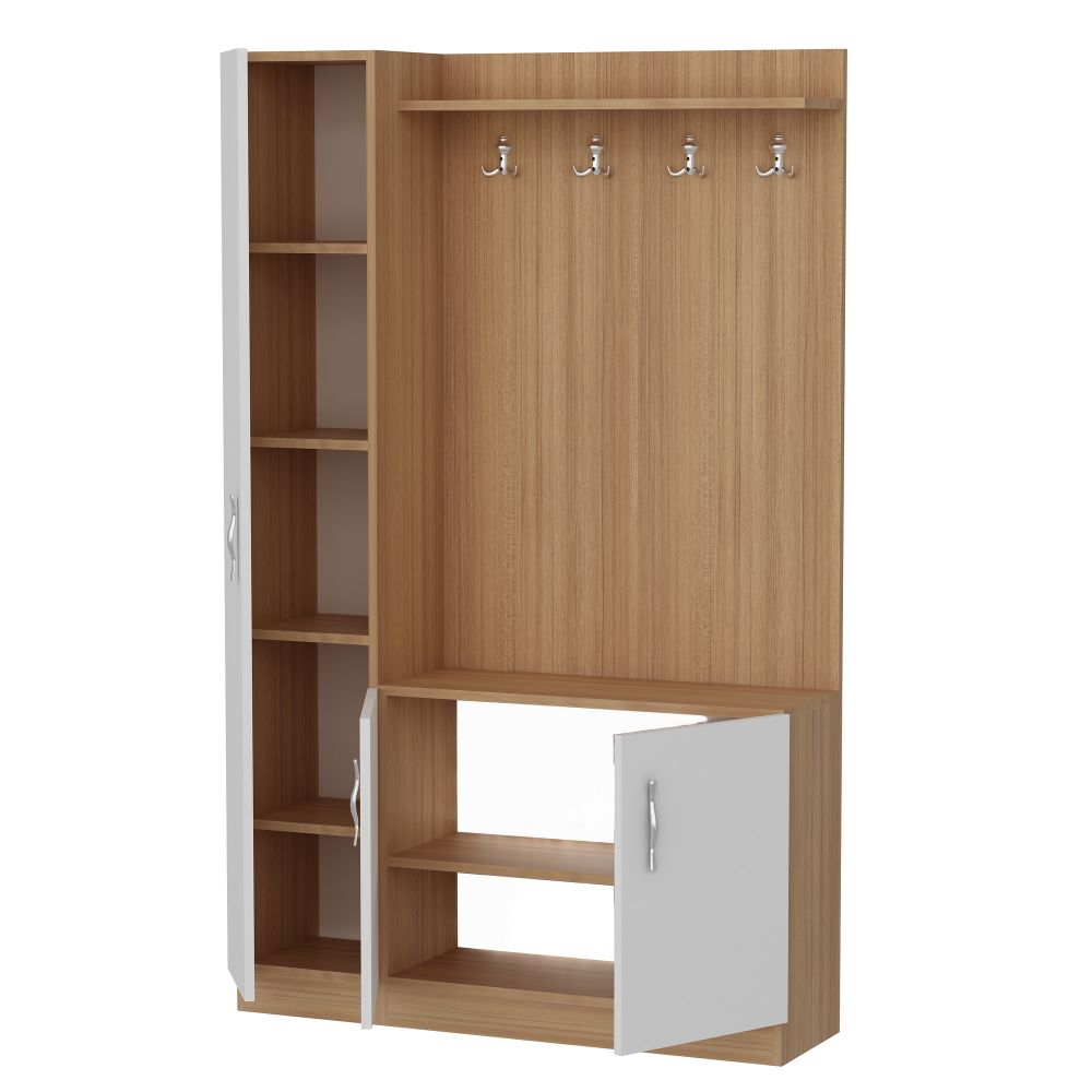Naturel - Teak, Bijeli Teak Stalak za Odjeću slika 2