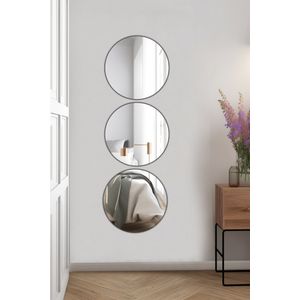 Round - Triple - Diameter: 30 cm - Silver Silver Mirror