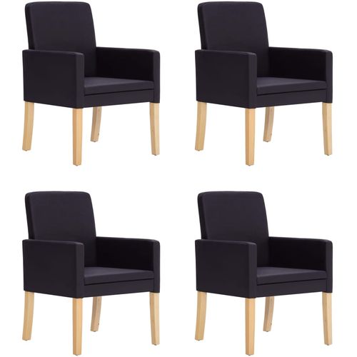 Blagovaonske stolice od umjetne kože 4 kom tamnosmeđe slika 1