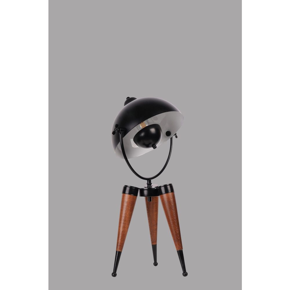 Opviq Stolna lampa 016, crna, orah slika 2