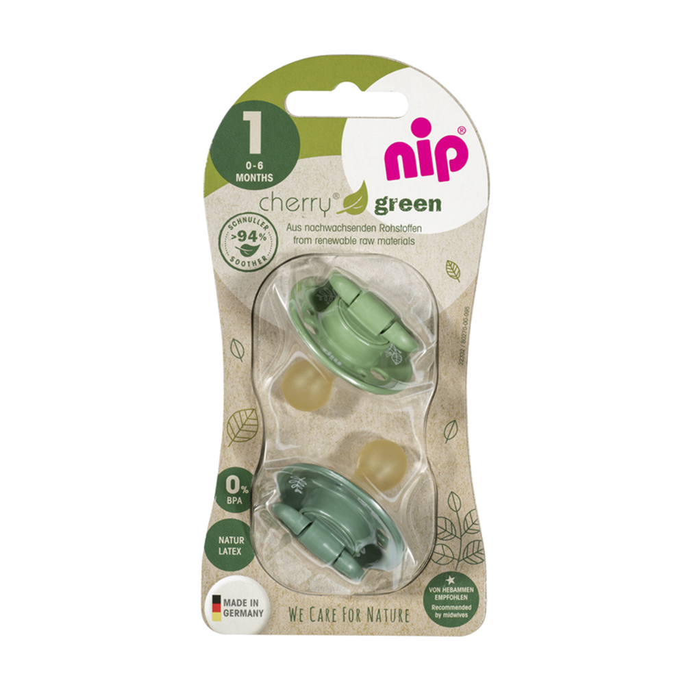 nip® Duda varalica Cherry Green 0-6mj (veličina 1) - Latex, 2kom Zelena slika 4